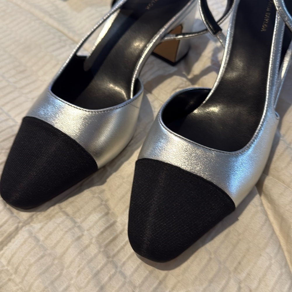 Elegant Silver and Black Women's Shoes, never worn